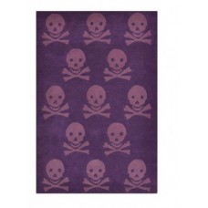 Wool Rug Skull : Purple - Light Purple Wool Rug Skull : Purple - Light Purple